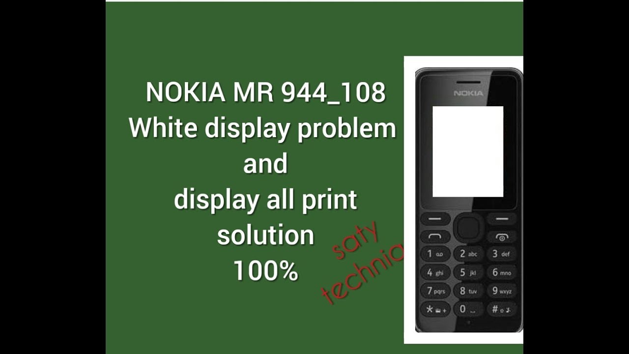 Microsoft Nokia RM 944 white display problem and display all print solution नोकिया आरएम 944 डिस्पले
