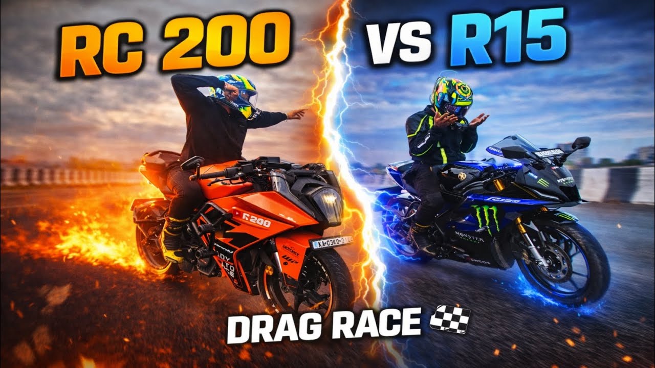 KTM RC 200 VS YAMAHA R15 M DRAG RACE 🔥
