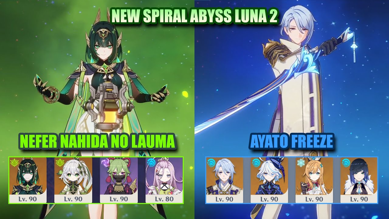 F2P Nefer Nahida No Lauma & Ayato Freeze | NEW Spiral Abyss Luna 2 | Genshin Impact