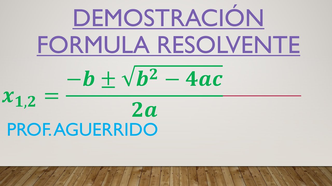 Demostración y deducción de la formula resolvente.