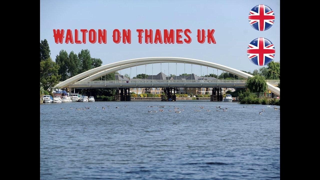UK DRIVING - Walton On Thames Beautiful Small Town Surrey South East | River Thames |Greater London