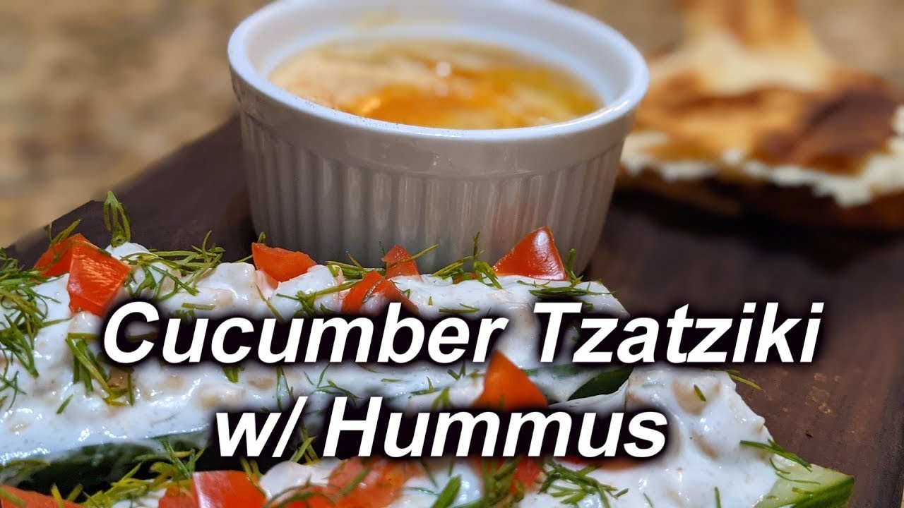 Cucumber Tzatziki Boat with Hummus