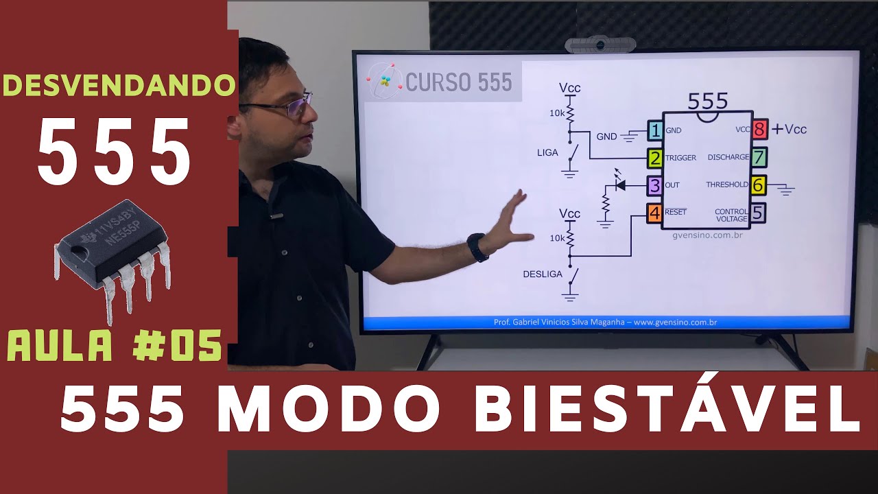 Desvendando o 555: #5 Modo Biestável com 2 Botões