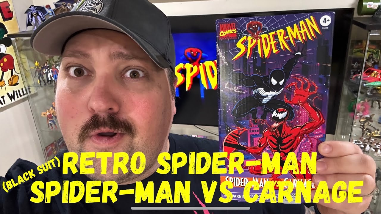 Retro Spider-Man (Black Suit) vs Carnage from Hasbro’s Marvel Legends