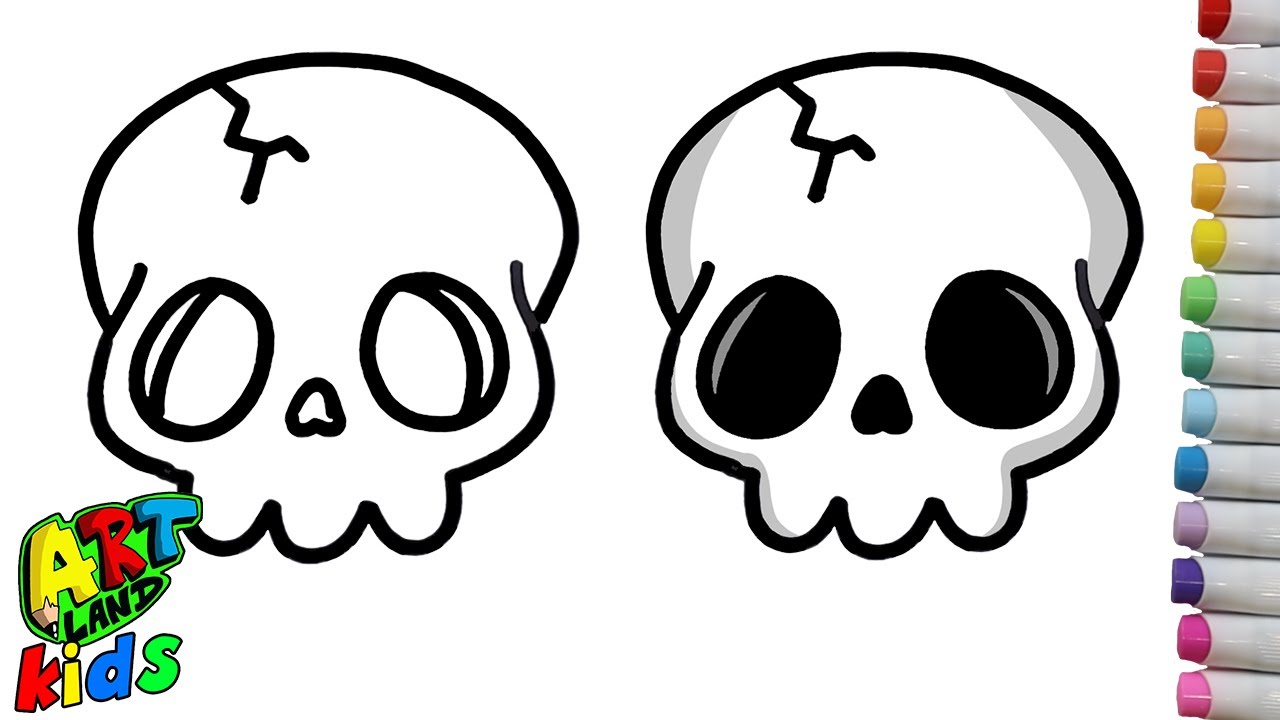 How to Draw a SKULL for Kids