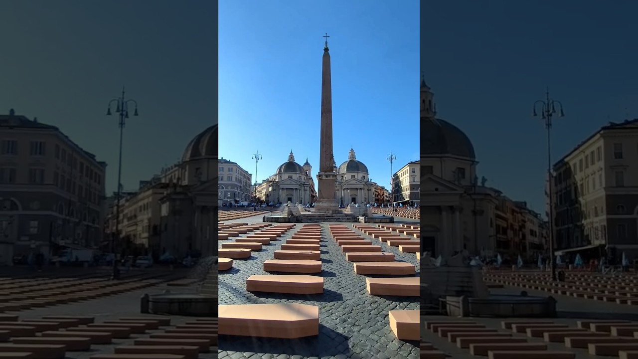Roma, Piazza del Popolo. Un flash mob incredibile per ricordare i 1043 #mortisullavoro del 2023
