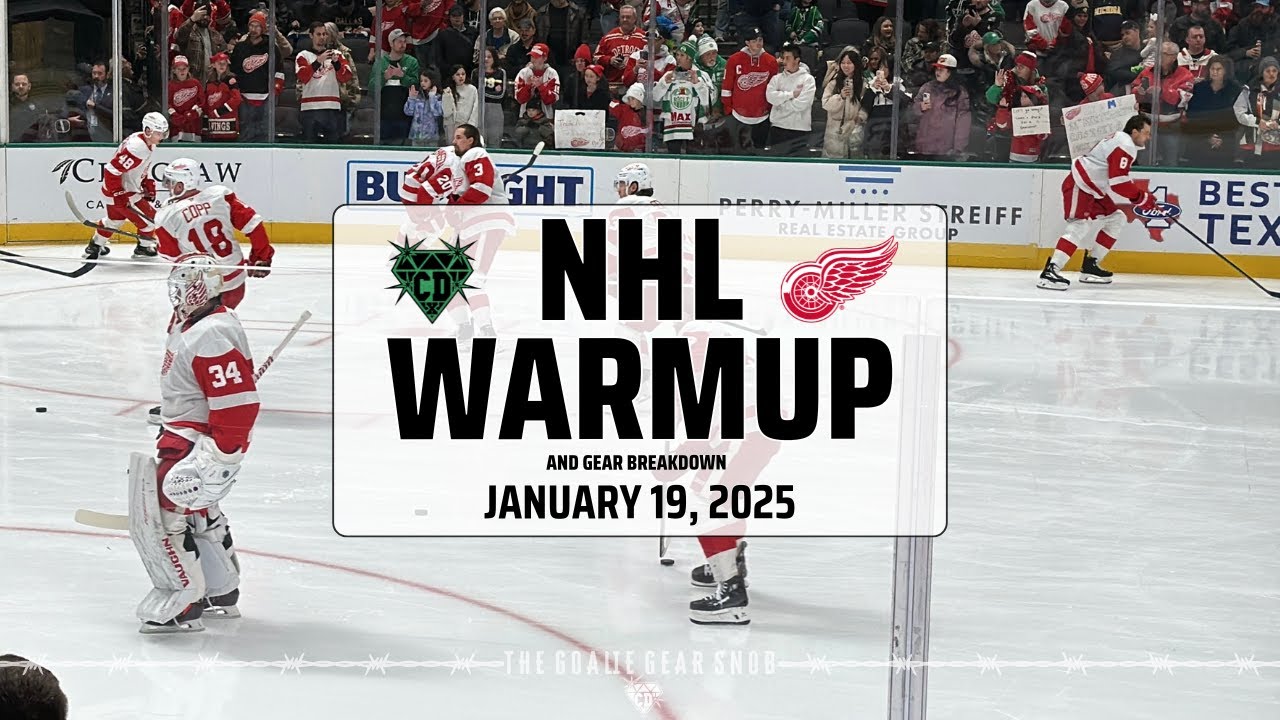 NHL Warmup & Gear Breakdown | Detroit Red Wings | Alex Lyon & Cam Talbot