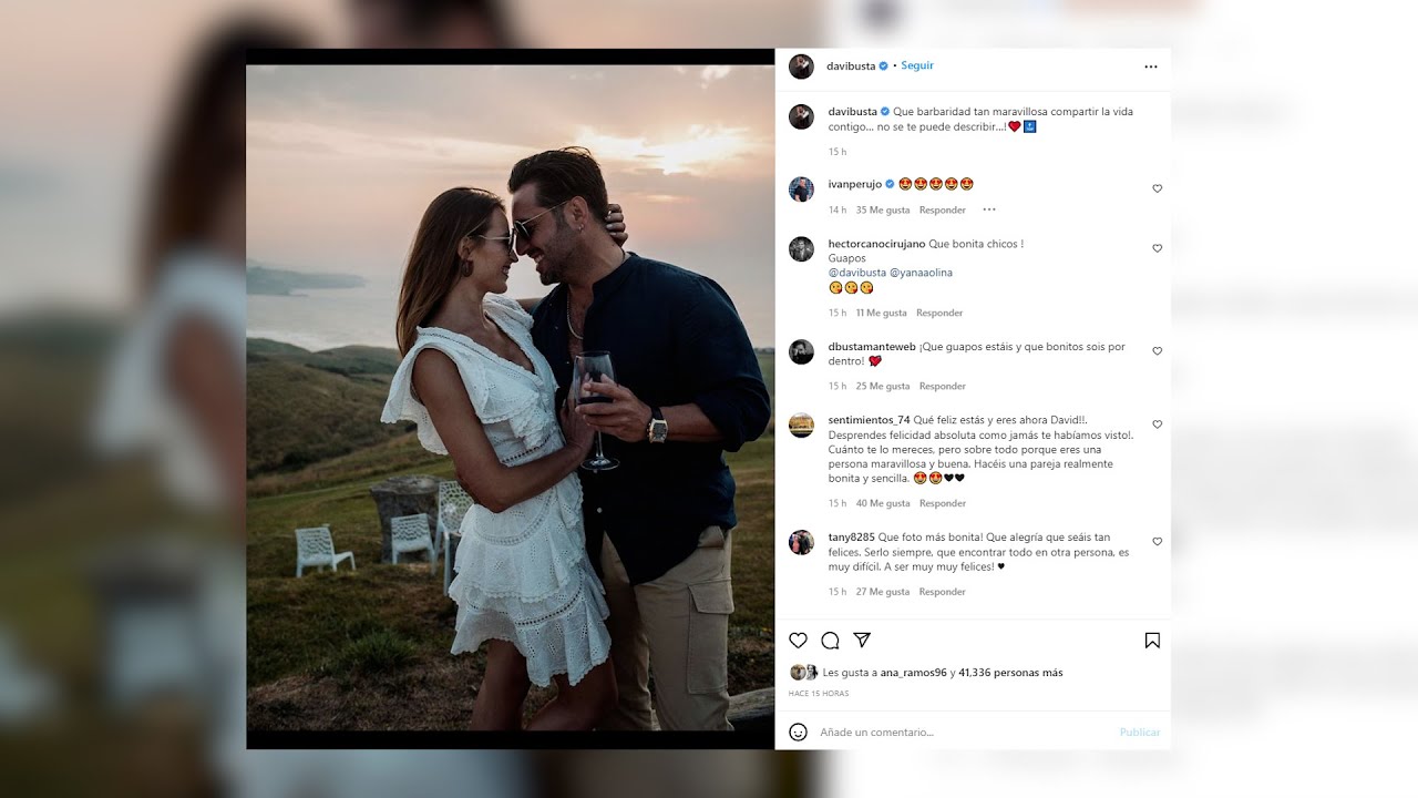 David Bustamante le declara su amor a Yana Olina tras la boda de su hermano