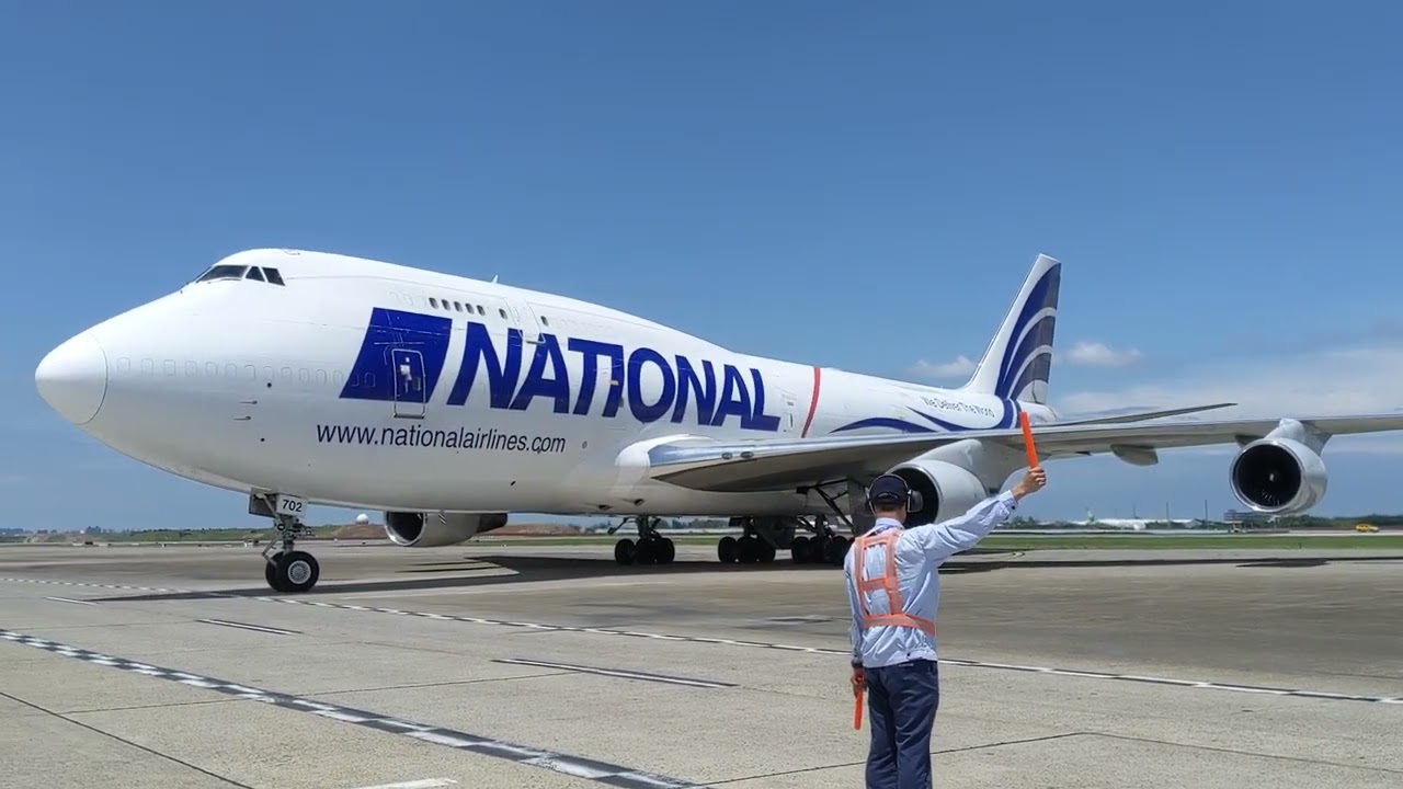 National Airlines B747-412(BCF) N702CA N8829 landed on RWY 23L & taxi N 509 RCTP 26-Jul 25