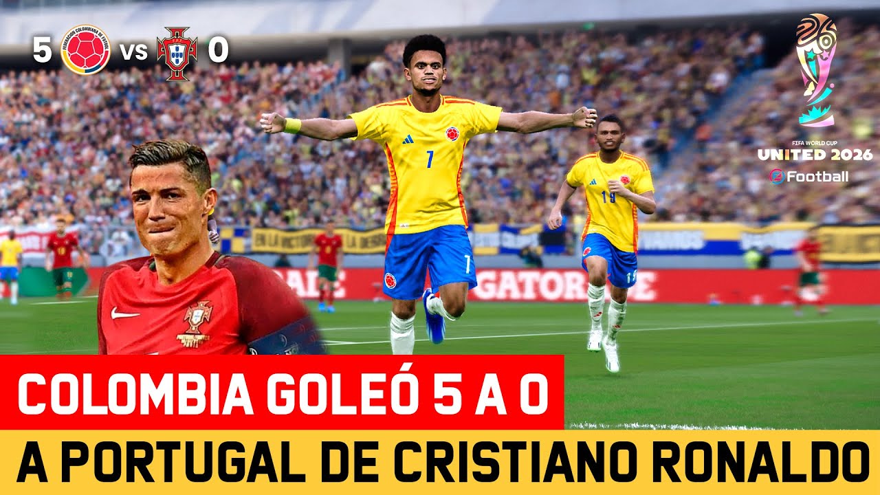 COLOMBIA GOLEÓ 5 A 0 A PORTUGAL CON GOLAZOS DE JAMES RODRIGUEZ Y LUIS DIAZ