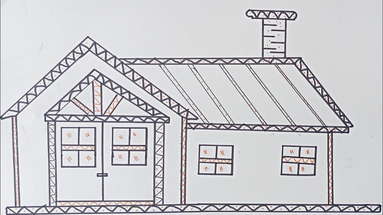 How to Draw a Modern House Step by Step | Easy Modern Home Drawing Tutorial