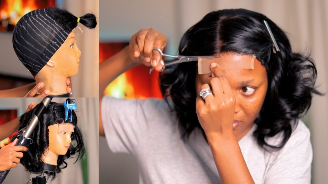 How to Sew a GLUELESS 4X4 CLOSURE WIG + Styling and Installation using THE BUNDLE wig pack
