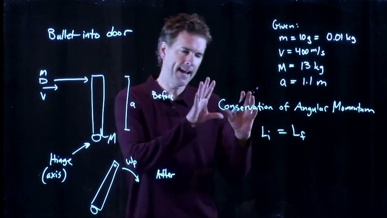 Torque of a Bullet Into a Door | Physics with Professor Matt Anderson | M12-09