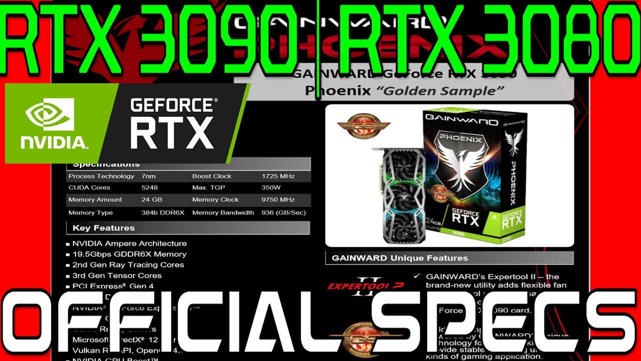 OFFICIAL SPECS of RTX 3090 & RTX 3080 REVEALED by AIBS