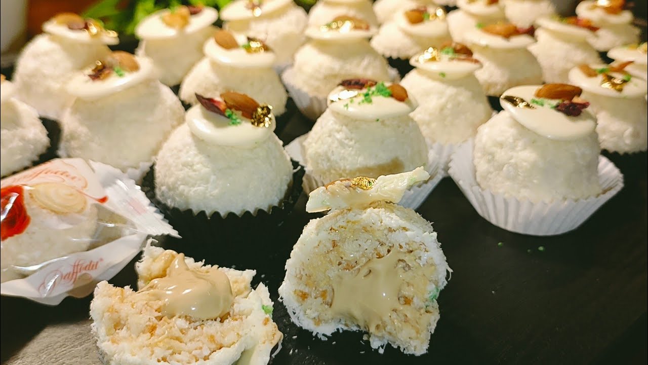 rafaelo حلوة رفايلو بشكل جديد، مكونات جد بسيطة و البنة و لا اروع #حلويات_العيد #حلويات #حلويات_سهلة