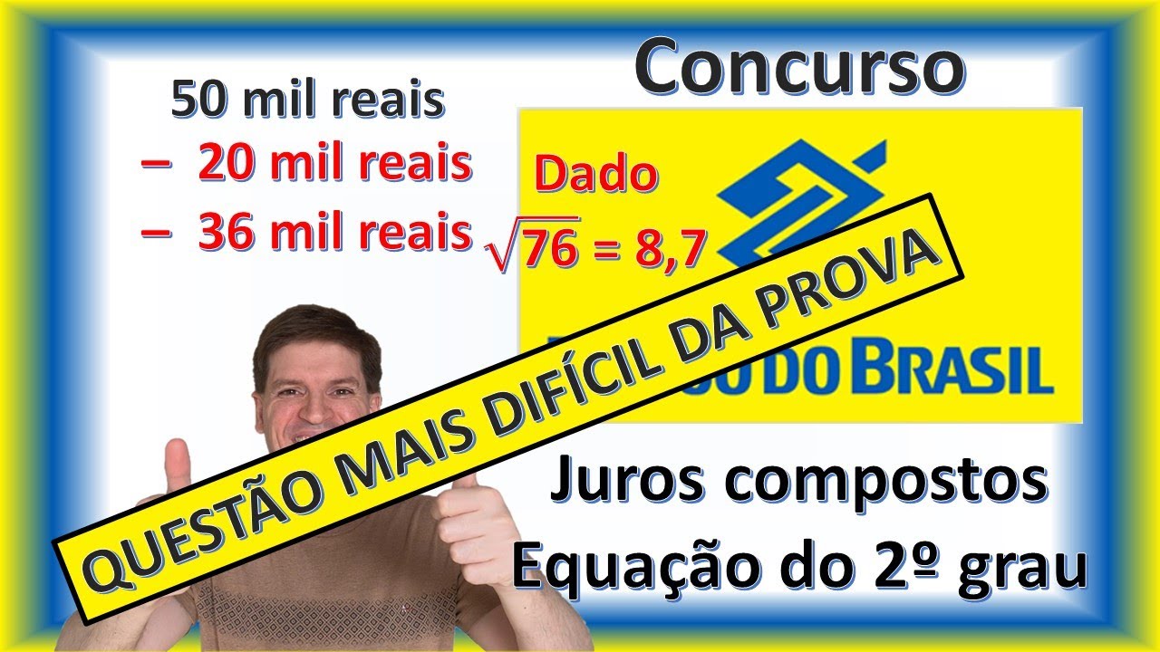 Um cliente fez um investimento de 50 mil reais em um Banco, no regime de juros compostos  Após seis