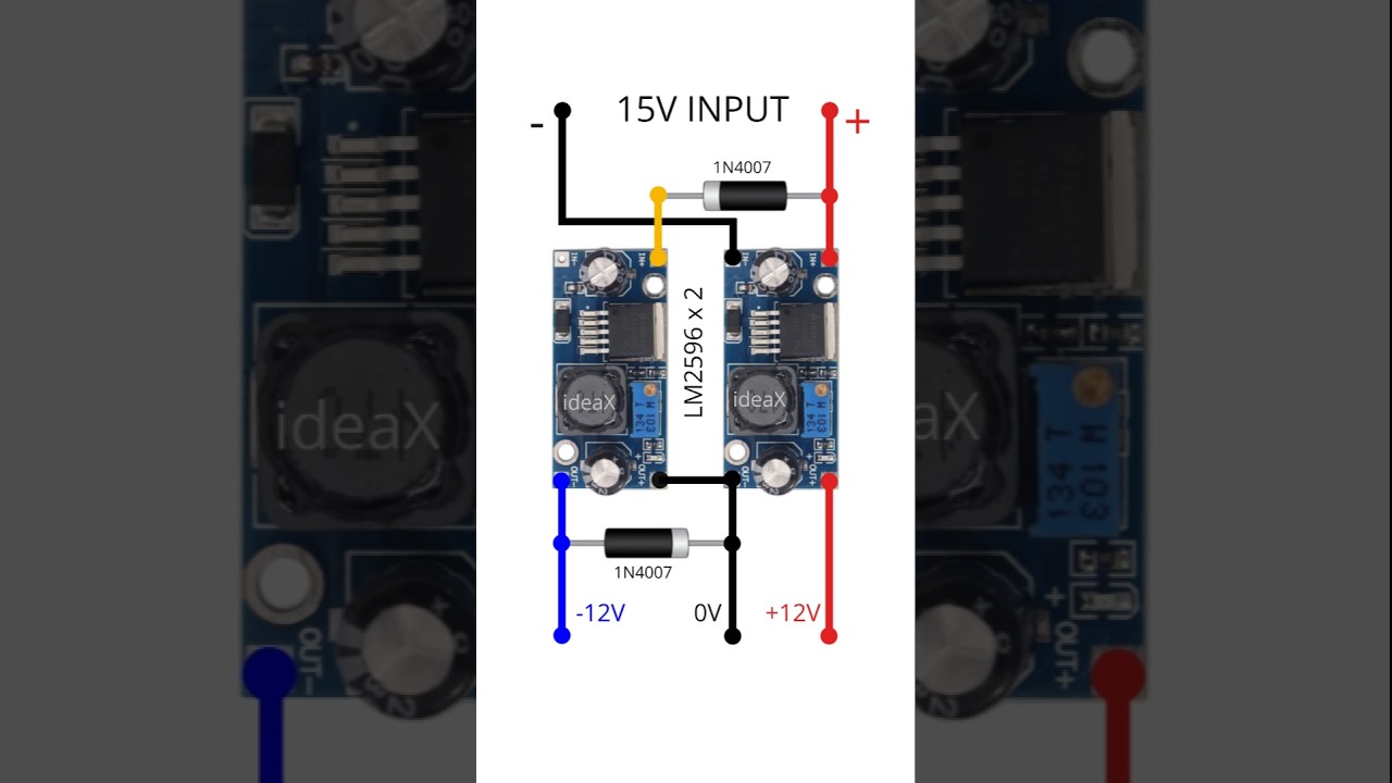 Dual Power Supply from Single Source Using LM2596 #electronics #diyelectronics #diy #ideax