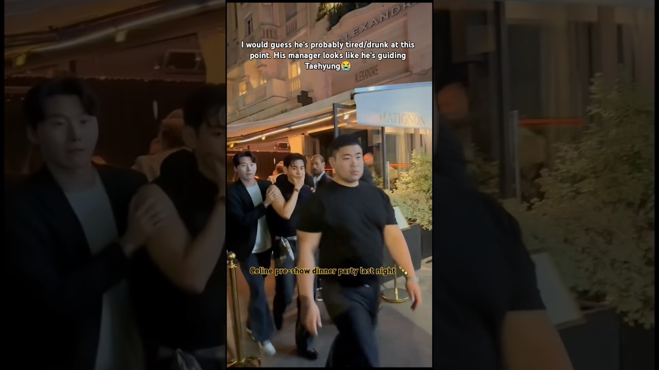 The way manager held Taehyung's arms😢 maybe he is little drunk😭 #bts #v #trending #shorts