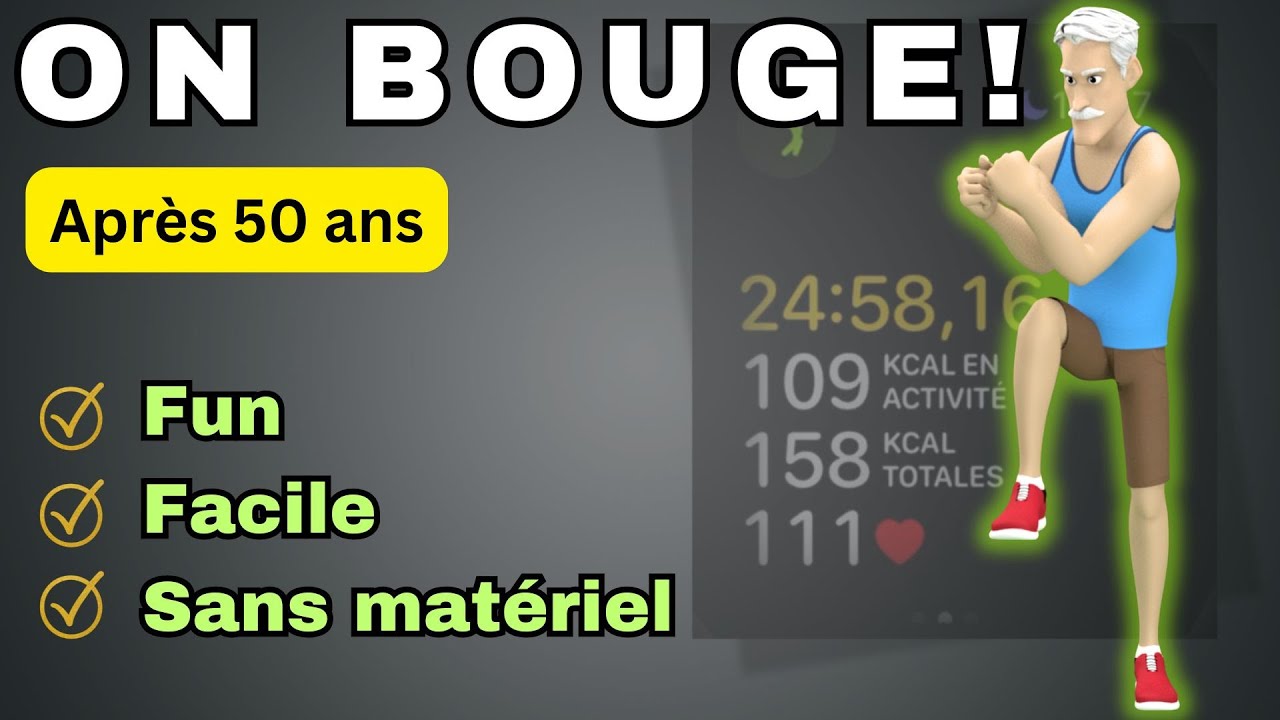 Bouger 50+ SANS SAUT - FUN Facile et Sans matériel 🫀🫀🫀