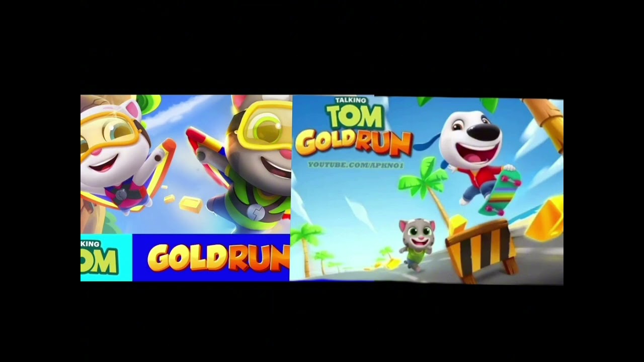 Talking tom gold run mashup- Flying side world and Skateboard side world