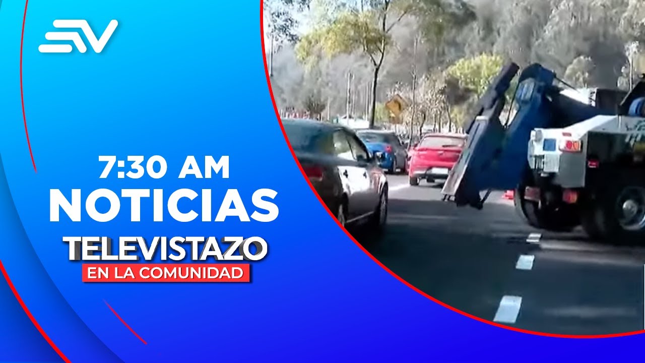 Se registra accidente en la Av  Simón Bolívar, un camión se volcó | Televistazo | Ecuavisa