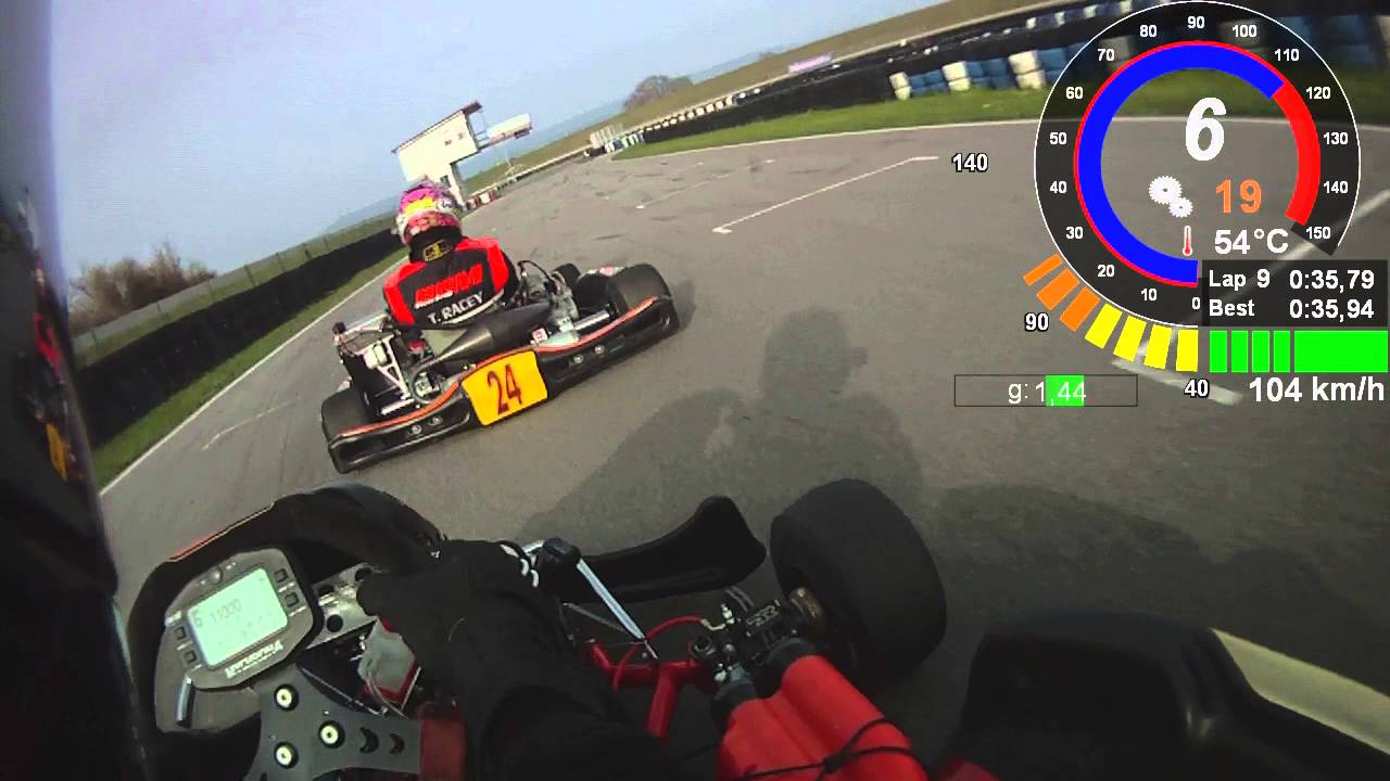 Straubing Kart 2016.04.02 Session 6 Telemetrie Data Onboard helmet Cam DR TM KZ10