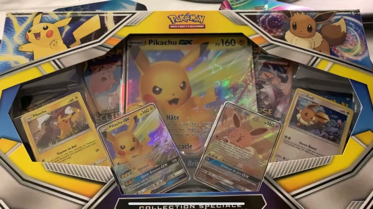 OUVERTURE POKEMON DU COFFRET PIKACHU ET EVOLI GX