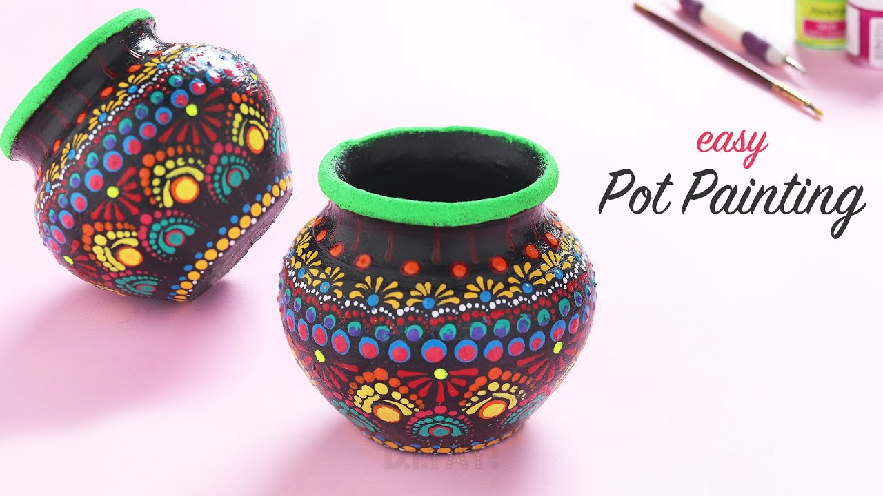 Pot Painting Ideas | Mandala Pot Painting  | Pot Decoration Ideas