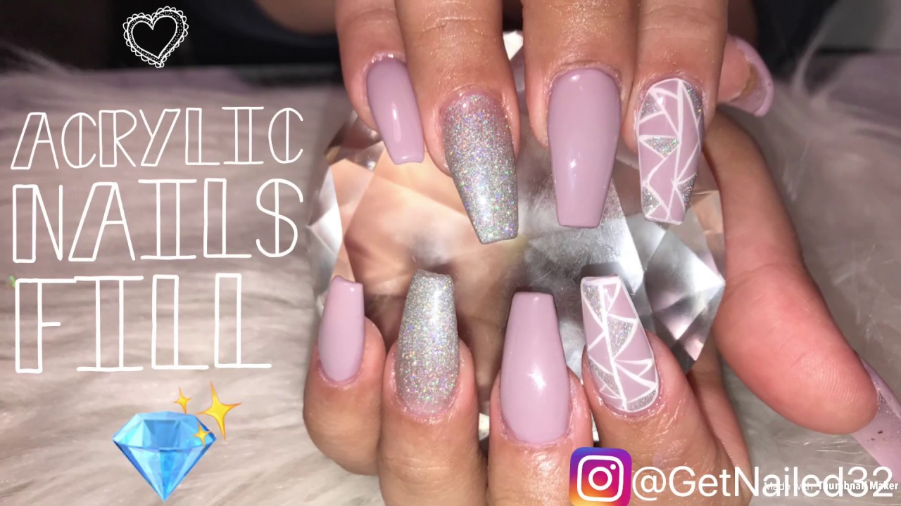 Acrylic Nails Tutorial | Purple Coffin Nails