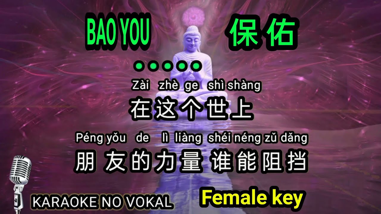 Bao you 保 佑 - Female - karaoke no vokal ( cover to lyrics pinyin )