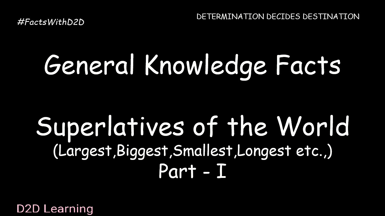 Superlatives of the World - Part 1 - Tamil | D2D