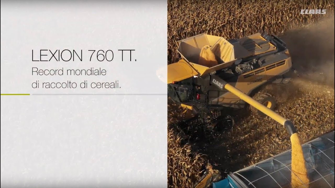 CLAAS LEXION 760 TERRA TRAC. Record mondiale di raccolto di cereali.