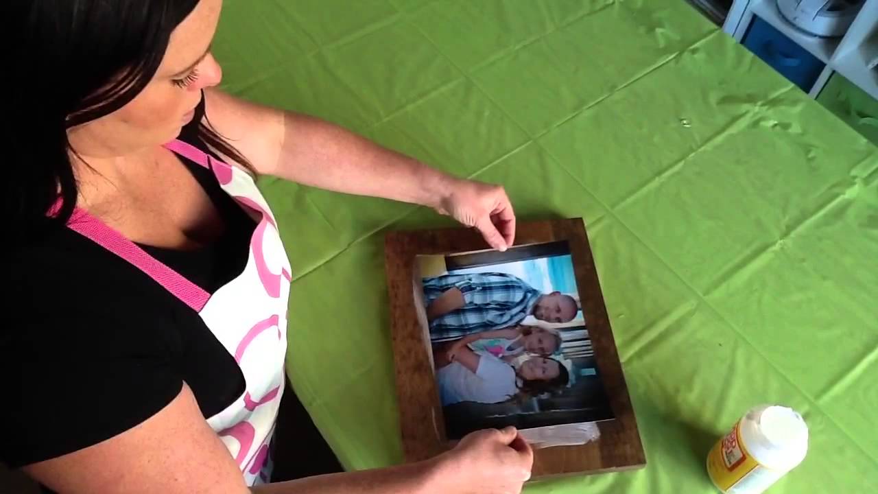 how to mount photos on wood
