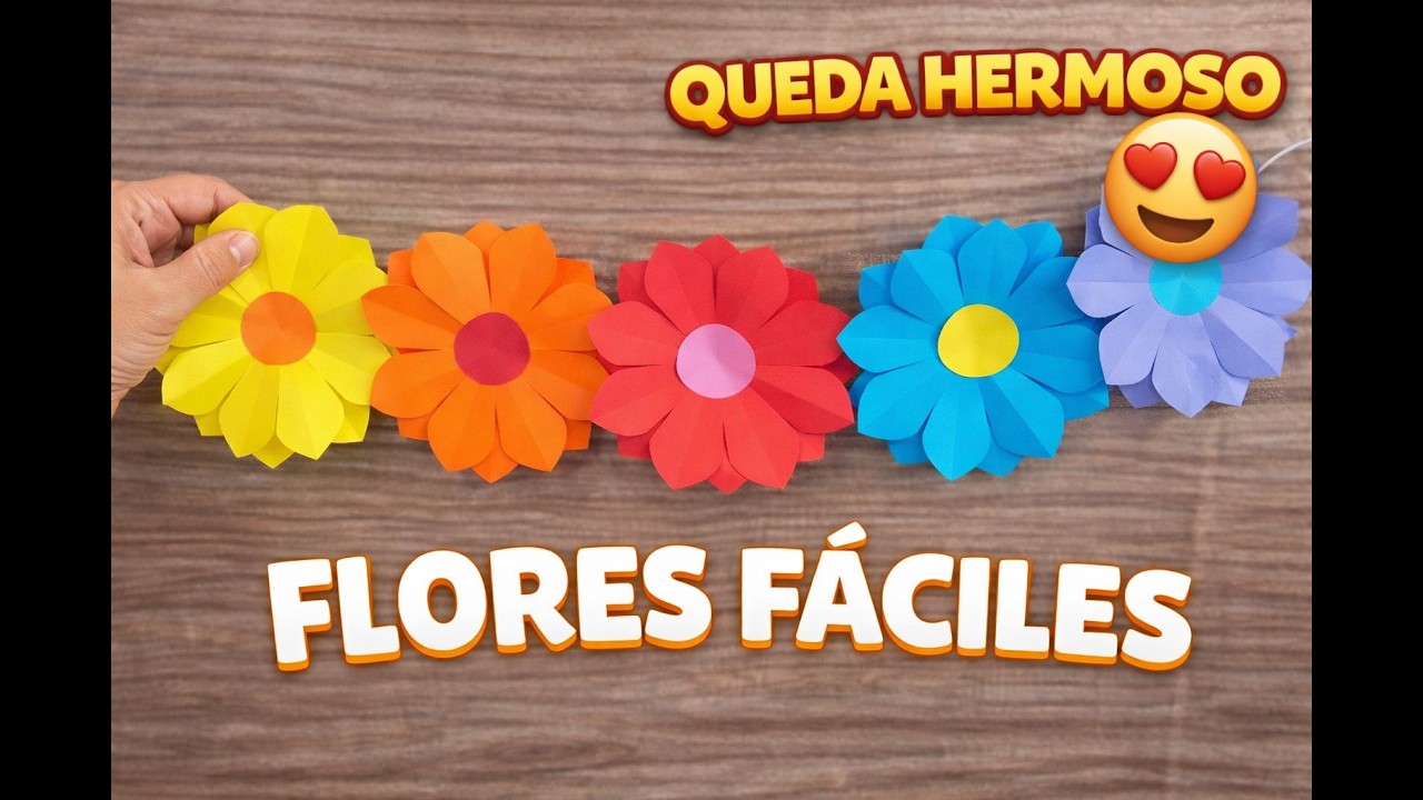 Guirnalda de flores de papel | Decoración fácil para primavera