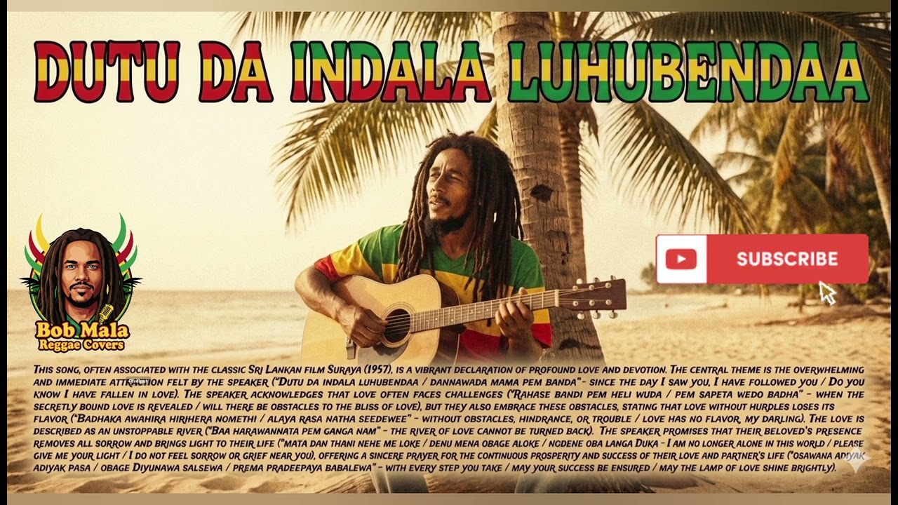 🎶 Dutu Da Indala 1957 ( දුටුදා ඉඳලා ) – Reggae Cover | BOB MALA 🇱🇰🌴Best Reggae covers in Srilanka