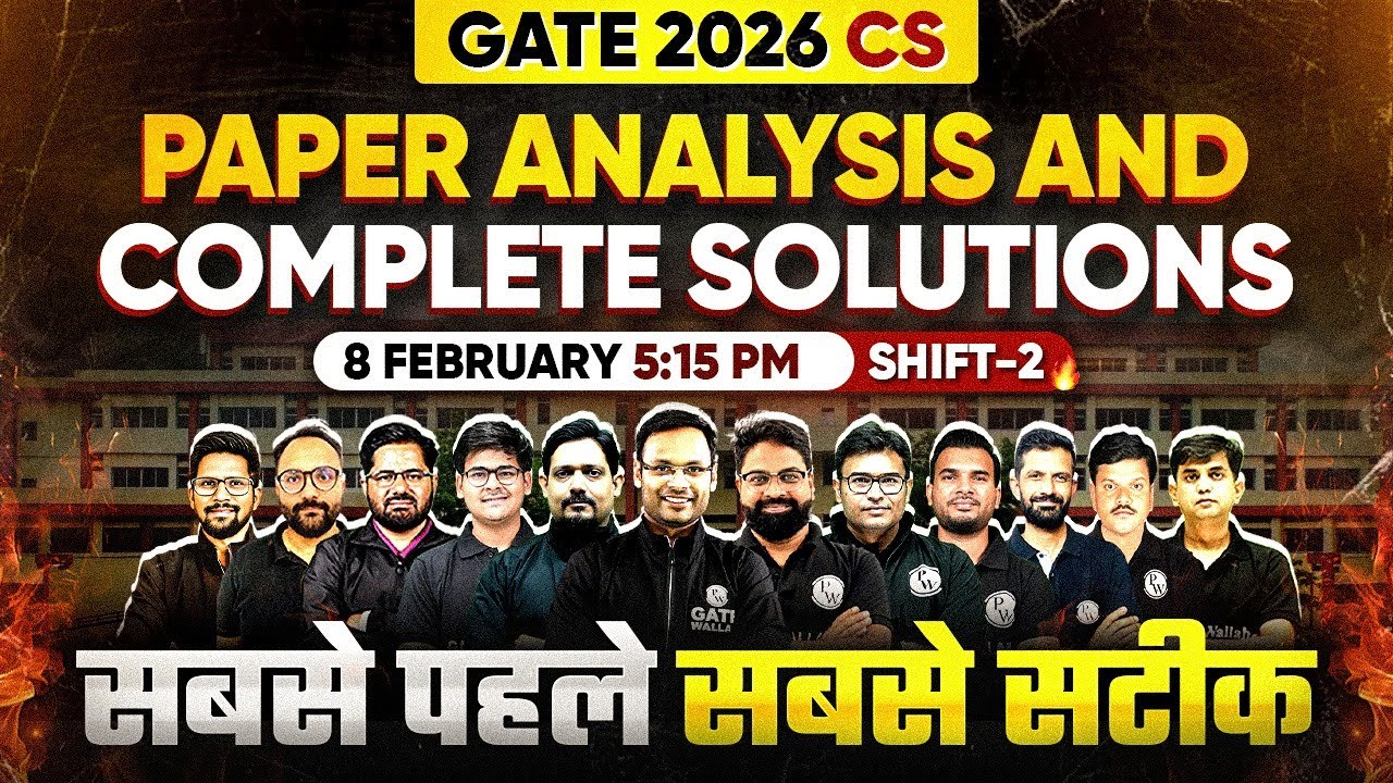 GATE 2026 Exam Analysis & Detailed Solutions | Computer Science Engineering | 8 FEB Shift 2