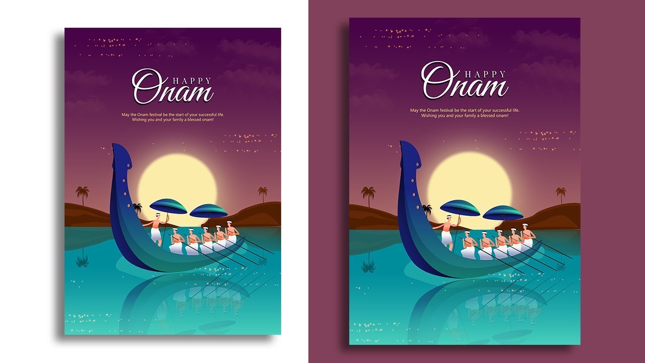 #Onam Poster Design in Photoshop | Onam Festival banner Design | Onam Poster Making