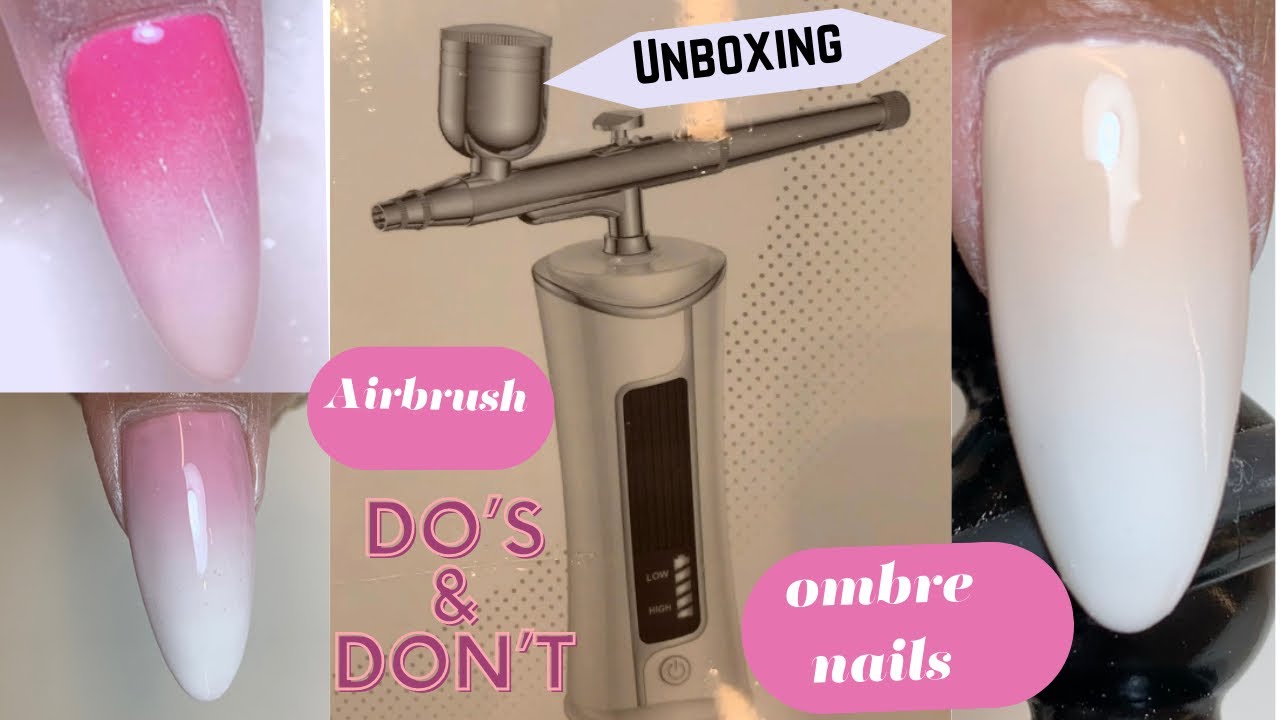 Airbrush Machine review/Ombre designs with gel polish and acrylic painting/DO’s&DON’Ts/cleaning tips