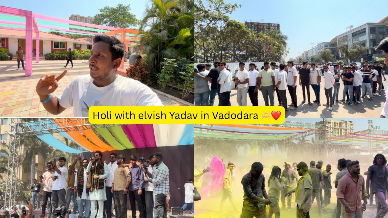 Holi with elvish yadav in Vadodara 