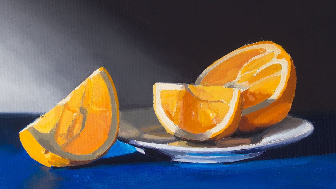 Orange Slices Acrylic Still Life