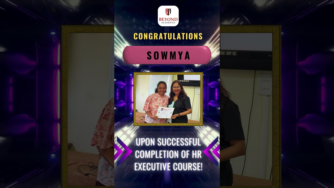 HR Certification Ceremony - Sowmya - May 2024 #placement #education #greeting#hrtraining