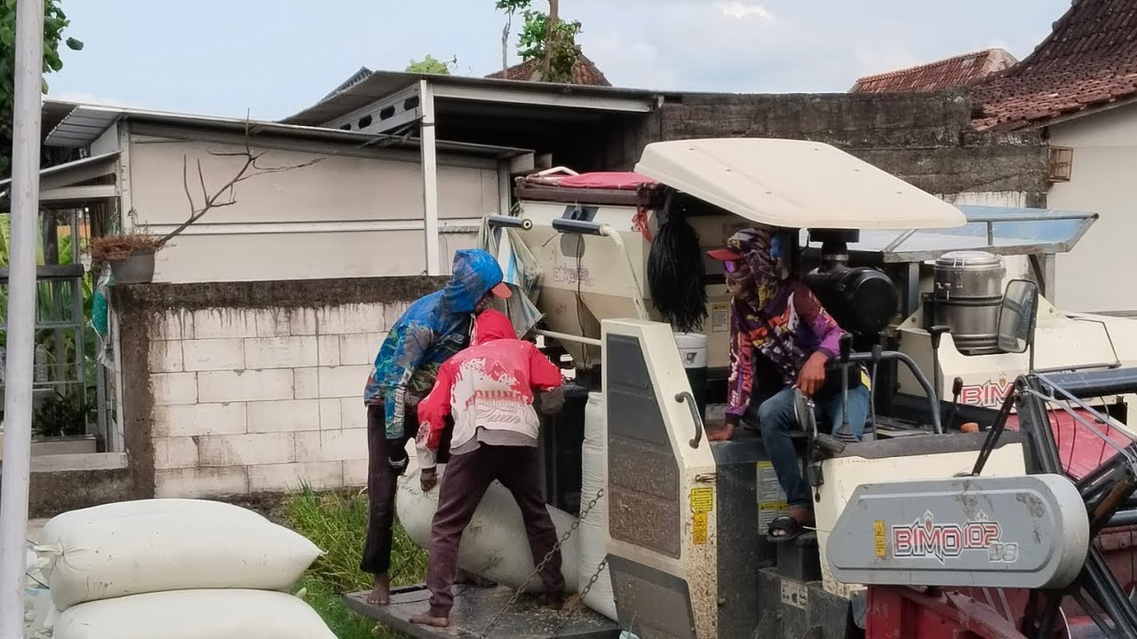 Lihat Betapa Cepatnya Mesin Ini Memanen Padi 🌾! Sekali Lewat Langsung Bersih ✨