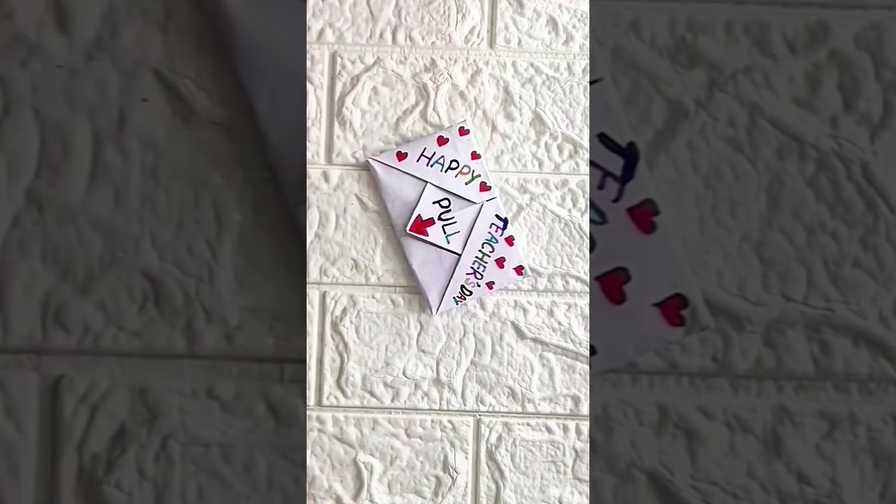 😍 cute 😍 white paper Teachers Day Pull Tab Card Idea 2025#shorts #teachersday #cardmaking #trending