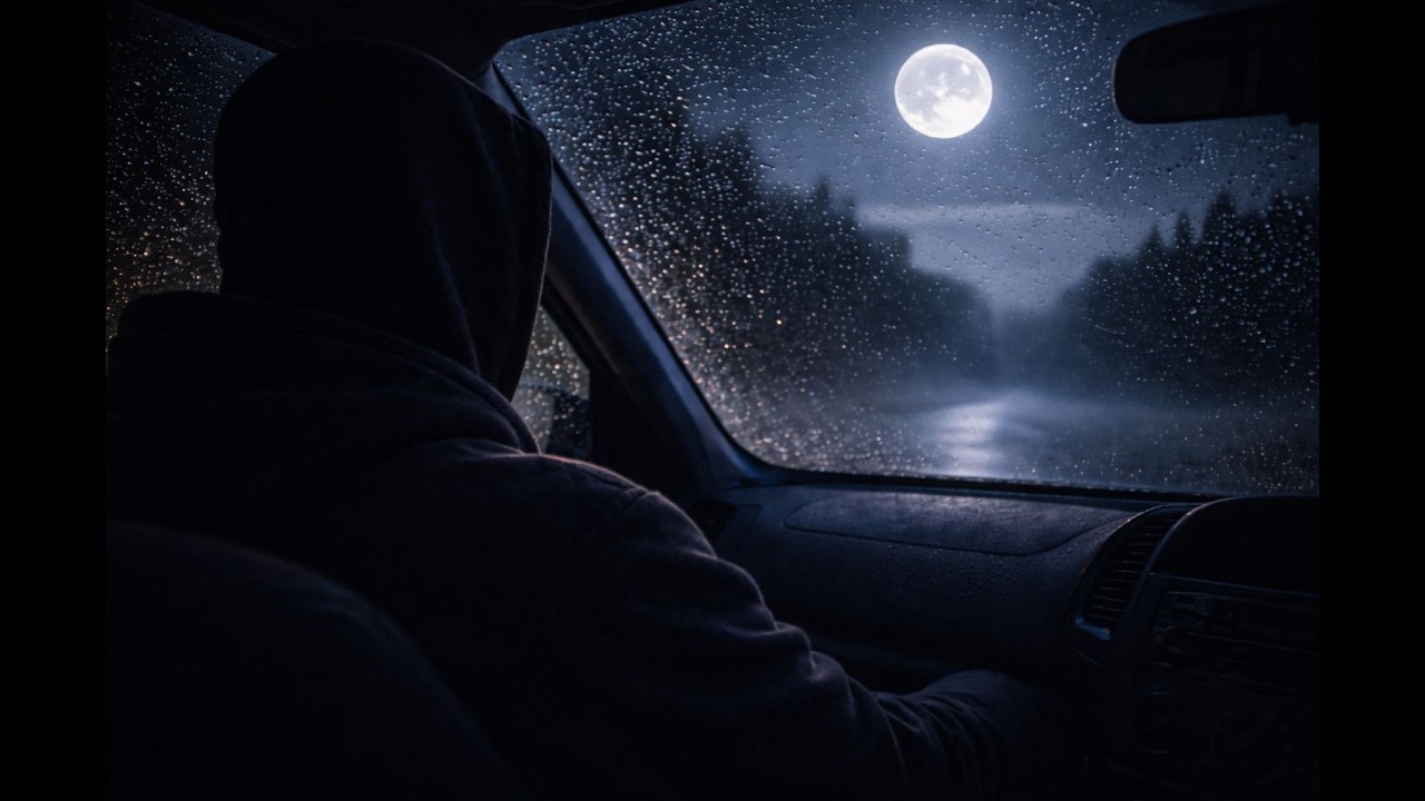 Rain Sounds for Sleep – Cozy Rain Inside Car at Night (1 Hour) | Thunderstorm Ambience