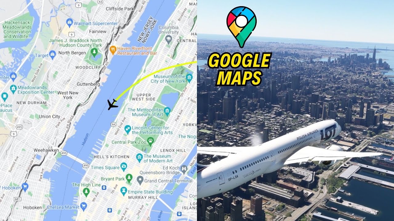Mapy Google do podglądu lotu w MSFS2020 - coś jak Flightradar24 - tutorial