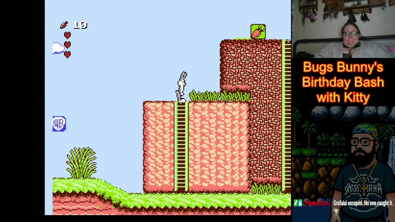 Kitty plays The Bugs Bunny Birthday Blowout (NES)