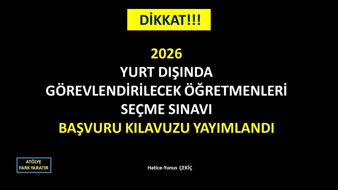 YURT DIŞI ÖĞRETMENLİK 2026 KILAVUZ
