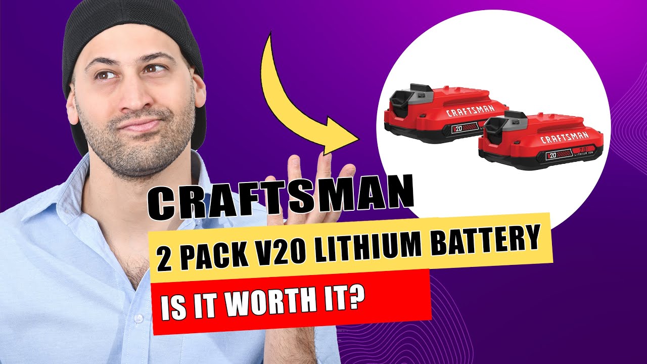CRAFTSMAN V20 Lithium Ion Battery, 2.0-Amp Hour, 2 Pack (CMCB202-2)