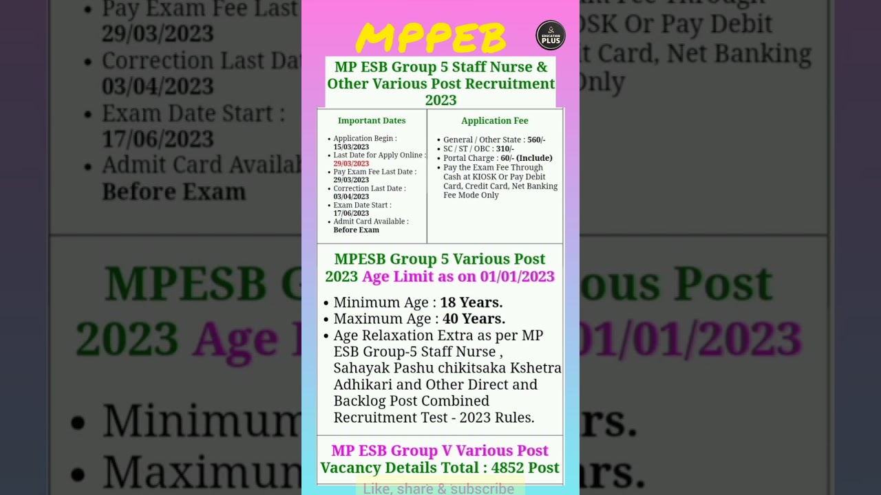 Mppeb group 5 vacancy 2023