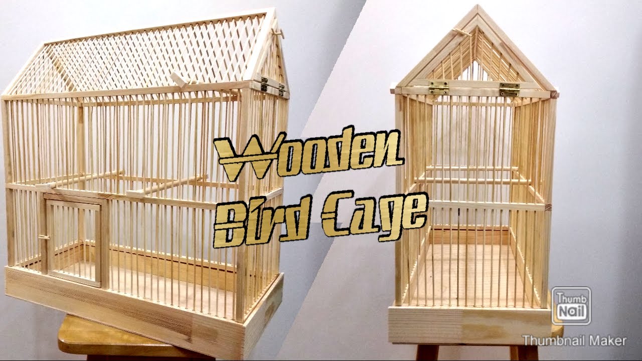 Деревянная клетка для мелких птиц (Wooden birdcage)